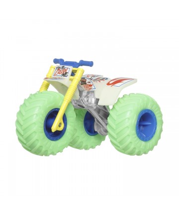 Mattel Hot Wheels: Monster Trucks Glow In The Dark - Tri-To-Crush-Me Vehicle (JCG68)