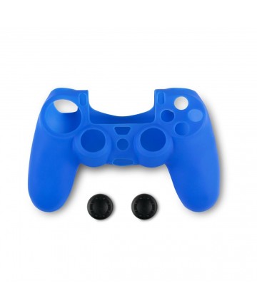 Spartan Gear - Controller Silicon Skin Cover and Thumb Grips (compatible with playstation 4) (colour: Blue)