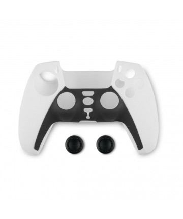 Spartan Gear - Controller Silicon Skin Cover and Thumb Grips (compatible with playstation 5) (colour: Black/White)