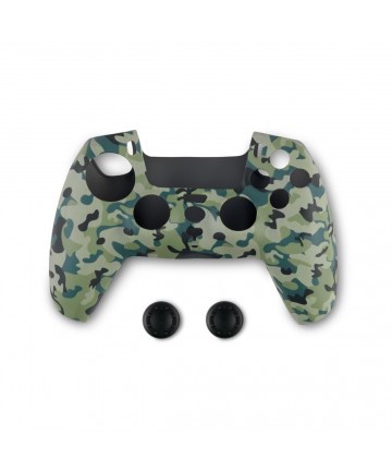 Spartan Gear - Controller Silicon Skin Cover and Thumb Grips (compatible with playstation 5) (colour: Green Camo)