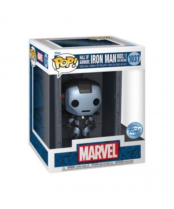 Funko Pop! Deluxe: Marvel Hall of Armor: Iron Man Model 11 War Machine (Mettalic) (PX Previews Exclusive) 1037 Bobble-Head Vinyl