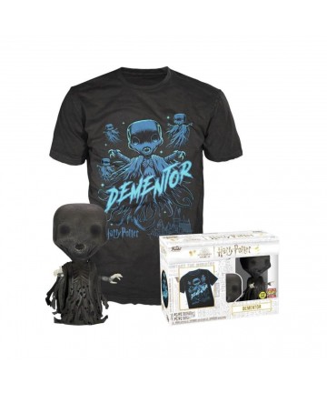 Funko Pop!  Tee (Adult): Harry Potter - Dementor (Glows in the Dark) Vinyl Figure and T-Shirt (S)