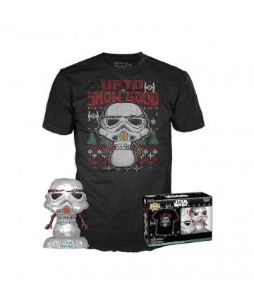 Funko Pop!  Tee (Adult): Star Wars - Holiday Stormtrooper (Metallic) Vinyl Figure  T-Shirt (M)