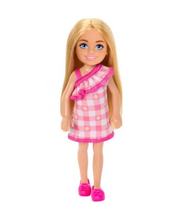 Mattel Barbie: Chelsea with Checked Dress  Blonde Hair Doll (HXM95)