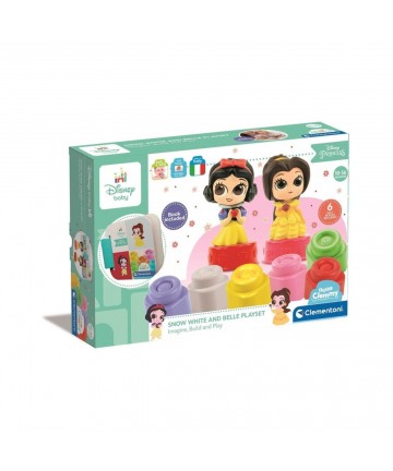 AS Baby Clementoni Disney Princess: Soft Clemmy Touch  Play - Snow White and Belle Playset Building Blocks (1033-17843)