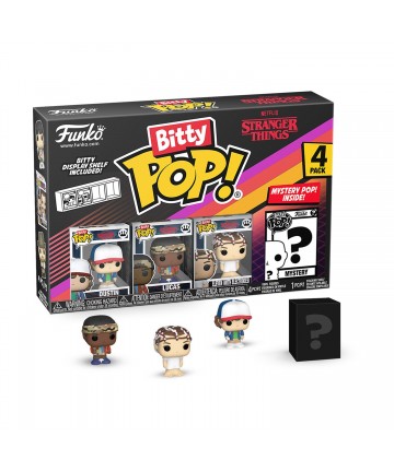 Funko Bitty Pop! 4-Pack: Stranger Things - Dustin, Lucas, Eleven (with Electrodes), Mystery Pop! Vinyl Figures