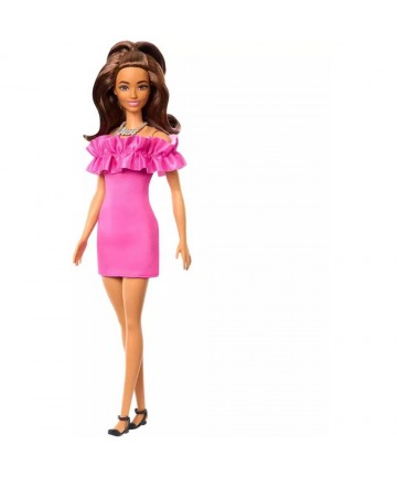 Mattel Barbie: 65 Inspiring Stories 1997 - Fashionistas Doll with Brown Hair  Pink Dress (HRH15)