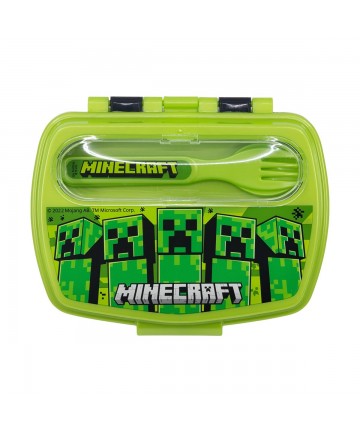 Stor: Minecraft - Funny Sandwich Box With Cutlery (40409)