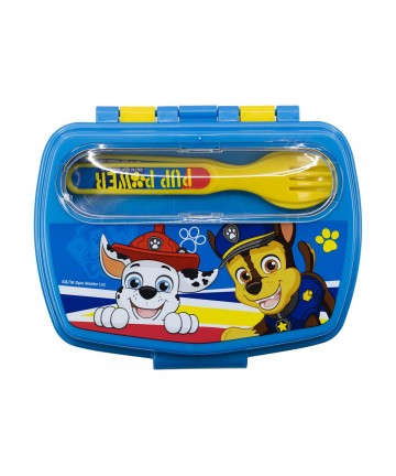 Stor: Paw Patrol Pup Power - Funny Sandwich Box With Cutlery (74609)