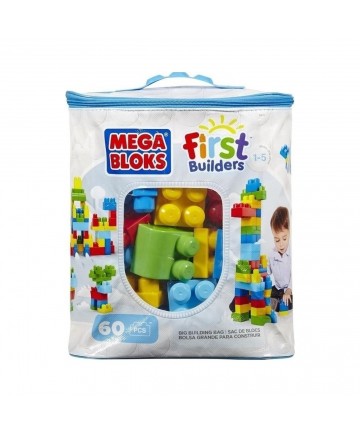 MEGA BLOKS FIRST BUILDERS BIG BUILDING BAG 60pcs BLUE (DCH55)