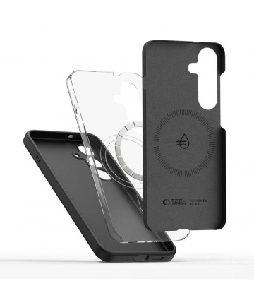 Tech-Protect Liquid Silicone MagSafe Case for Samsung Galaxy S25 - Black