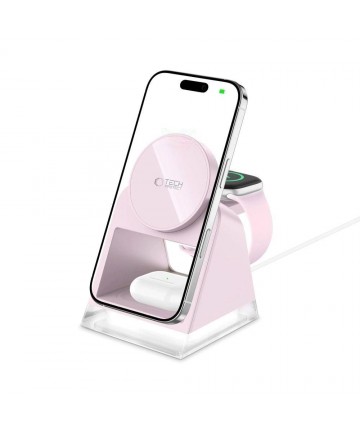 Tech-Protect QI15W-A43 3in1 MagSafe Inductive Charger - Pink