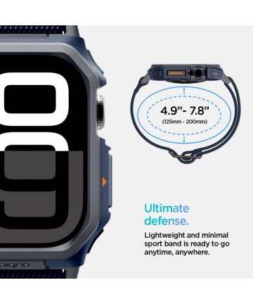 Spigen Lite Fit "Pro" Strap for Apple Watch 10 46mm - Navy Blue