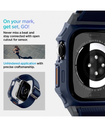 Spigen Lite Fit "Pro" Strap for Apple Watch 10 46mm - Navy Blue