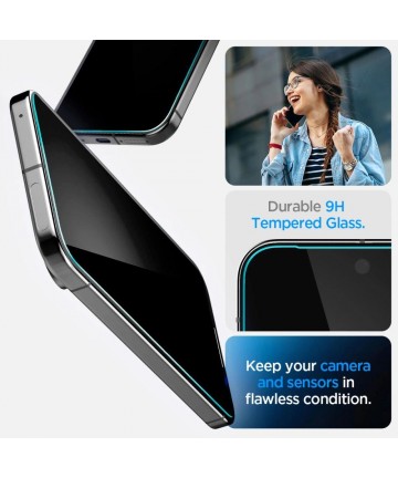 Spigen Glas.TR "Ez Fit" Privacy HD 2-pack privacy glass for Google Pixel 9 / 9 Pro