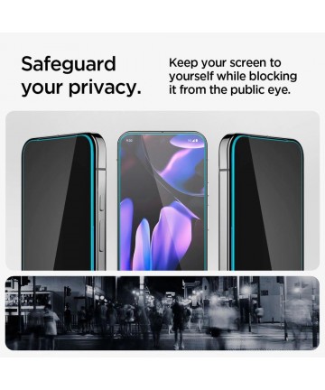 Spigen Glas.TR "Ez Fit" Privacy HD 2-pack privacy glass for Google Pixel 9 / 9 Pro