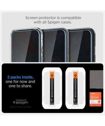 Spigen Glas.TR "Ez Fit" Privacy HD 2-pack privacy glass for Google Pixel 9 / 9 Pro