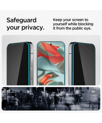 Spigen Glas.TR "Ez Fit" Privacy 2-pack Privacy Glass for Google Pixel 9 Pro XL