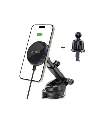 Tech-Protect MM15W-V4 Magnetic MagSafe 15W Car Holder for Cockpit / Windshield / Air Vent - Black