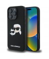 Karl Lagerfeld Silicone Case Heads Print MagSafe for iPhone 16 Pro - Black