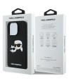Karl Lagerfeld Silicone Case Heads Print MagSafe for iPhone 16 Pro - Black