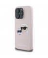 Karl Lagerfeld Silicone Nauble Heads Print MagSafe Case for iPhone 16 Pro - Pink