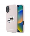 Karl Lagerfeld Silicone Nauble Heads Print MagSafe Case for iPhone 16 Plus - Pink