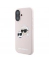 Karl Lagerfeld Silicone Nauble Heads Print MagSafe Case for iPhone 16 Plus - Pink