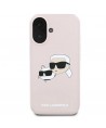 Karl Lagerfeld Silicone Nauble Heads Print MagSafe Case for iPhone 16 Plus - Pink