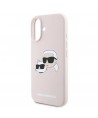Karl Lagerfeld Silicone Nauble Heads Print MagSafe Case for iPhone 16 Plus - Pink