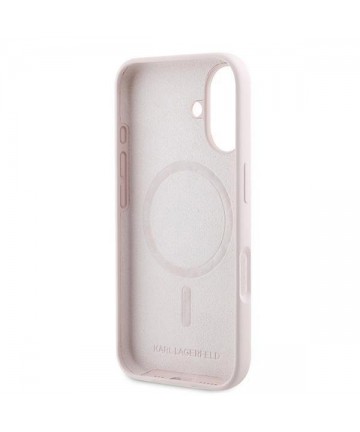Karl Lagerfeld Silicone Nauble Heads Print MagSafe Case for iPhone 16 Plus - Pink