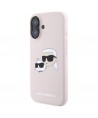 Karl Lagerfeld Silicone Nauble Heads Print MagSafe Case for iPhone 16 - Pink