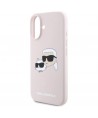 Karl Lagerfeld Silicone Nauble Heads Print MagSafe Case for iPhone 16 - Pink