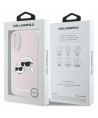 Karl Lagerfeld Silicone Nauble Heads Print MagSafe Case for iPhone 16 - Pink