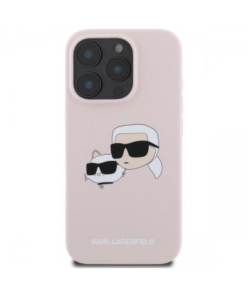 Karl Lagerfeld Silicone Nauble Heads Print MagSafe Case for iPhone 16 Pro Max - Pink