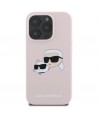 Karl Lagerfeld Silicone Nauble Heads Print MagSafe Case for iPhone 16 Pro Max - Pink