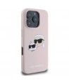 Karl Lagerfeld Silicone Nauble Heads Print MagSafe Case for iPhone 16 Pro Max - Pink