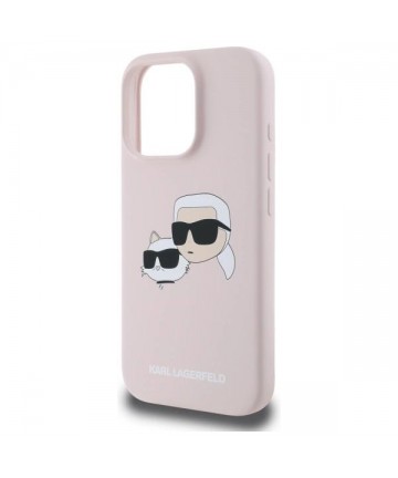 Karl Lagerfeld Silicone Nauble Heads Print MagSafe Case for iPhone 16 Pro Max - Pink