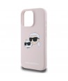 Karl Lagerfeld Silicone Nauble Heads Print MagSafe Case for iPhone 16 Pro Max - Pink