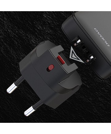 Dudao A65Q 65W GaN Travel Wall Charger USB-A / USB-C PD Ultra-Thin EU / US - Black