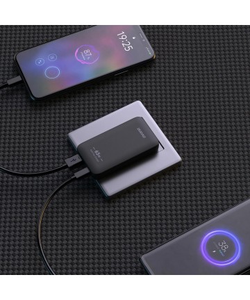 Dudao A65Q 65W GaN Travel Wall Charger USB-A / USB-C PD Ultra-Thin EU / US - Black