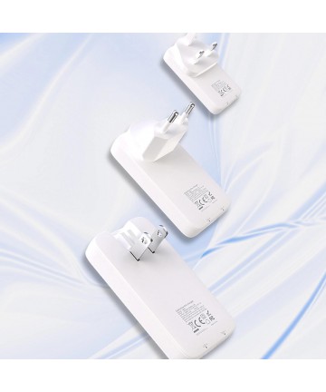 Dudao A65Q 65W GaN Travel Wall Charger USB-A / USB-C PD Ultra-Thin EU / US - White