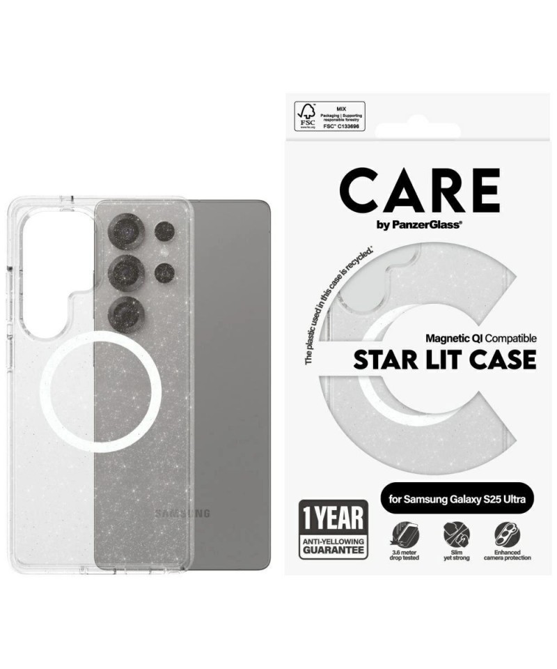 CARE by PanzerGlass Flagship Urban Combat StarLight White QI Case for Samsung Galaxy S25 Ultra - Transparent