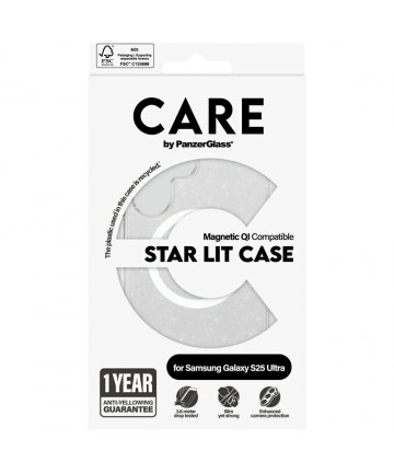 CARE by PanzerGlass Flagship Urban Combat StarLight White QI Case for Samsung Galaxy S25 Ultra - Transparent