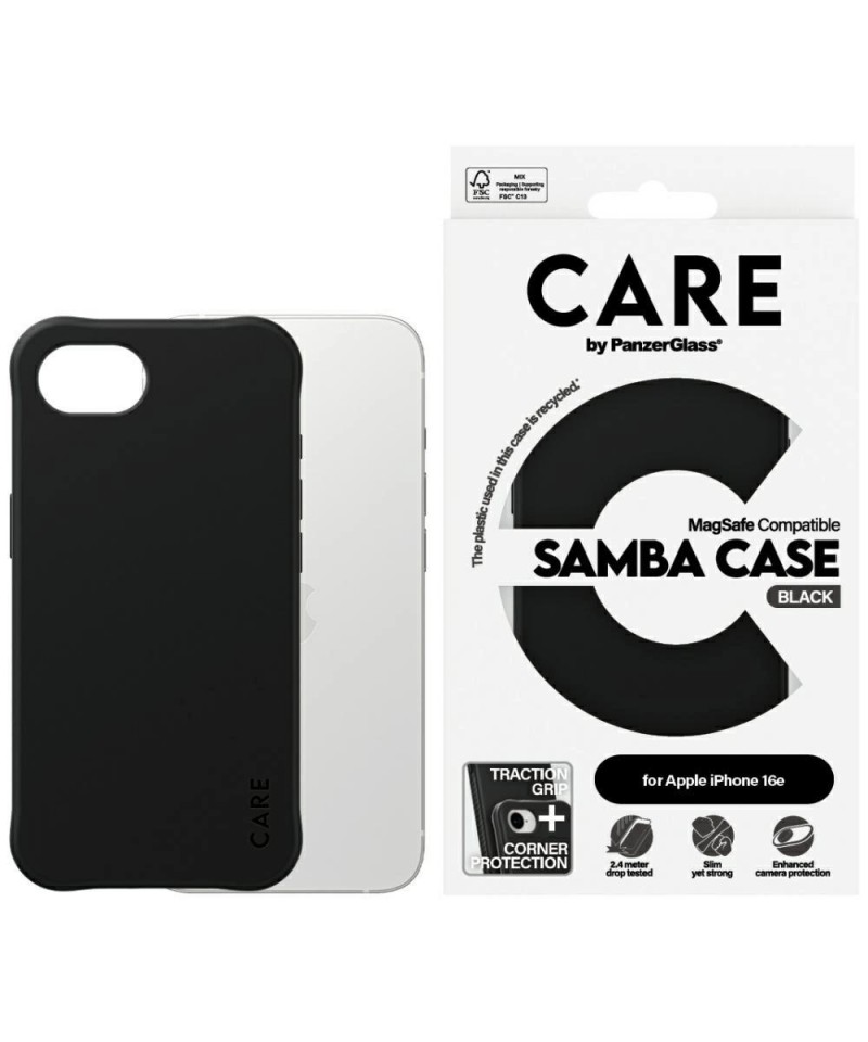 CARE by PanzerGlass Fashion MagSafe iPhone 16e Case - Black