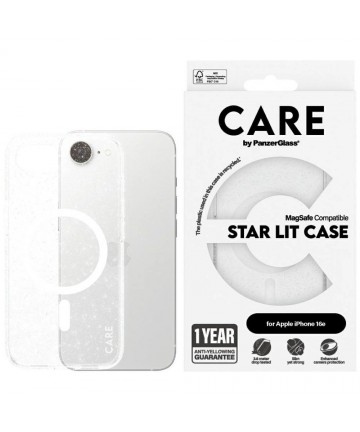CARE by PanzerGlass Flagship Urban Combat StarLight White MagSafe iPhone 16e Case - Clear