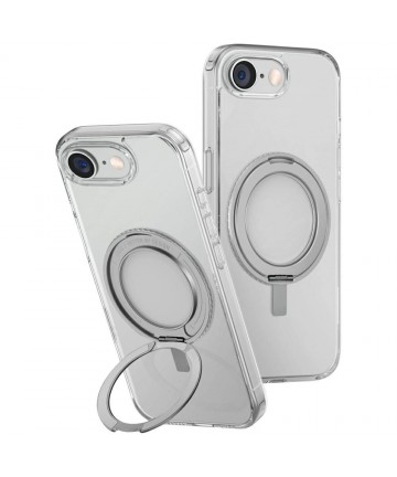 Uniq Swivix 360 Rotating Kickstand Case for iPhone 16e - Transparent