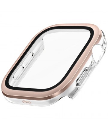 Uniq Voute Tempered Glass Case for Apple Watch 10 46mm - Rose Gold