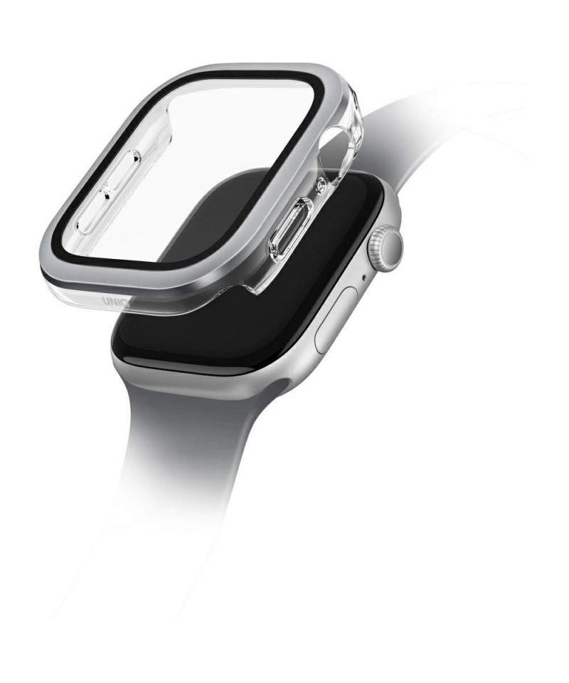 Uniq Voute tempered glass case for Apple Watch 10 46 mm - silver