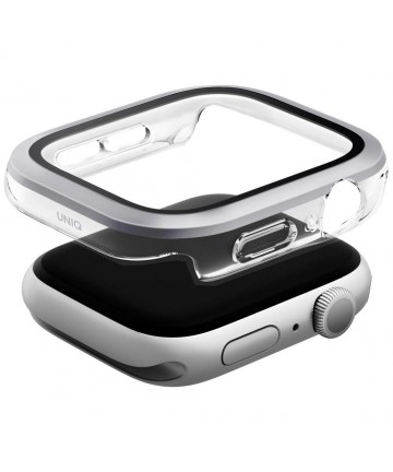 Uniq Voute tempered glass case for Apple Watch 10 46 mm - silver
